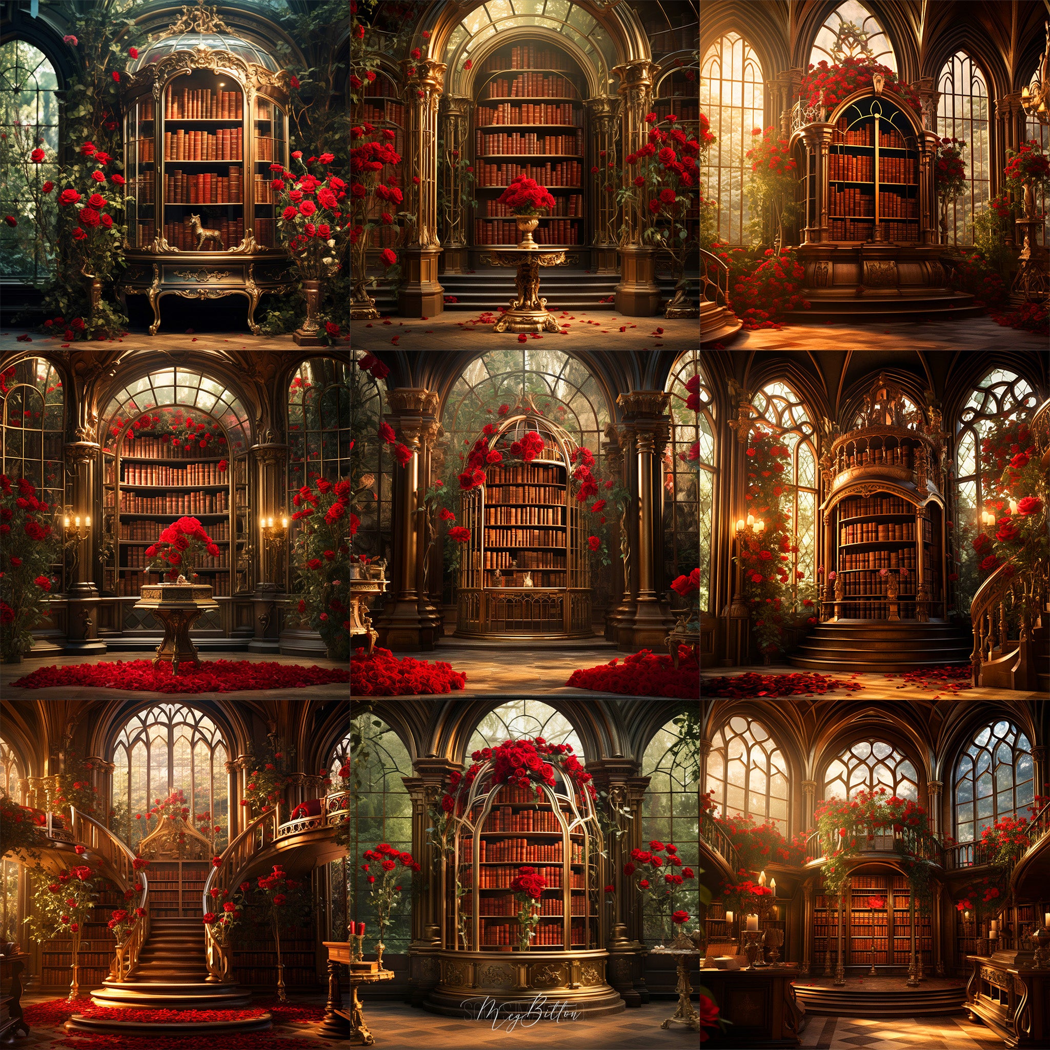 Enchanted Library Background Bundle
