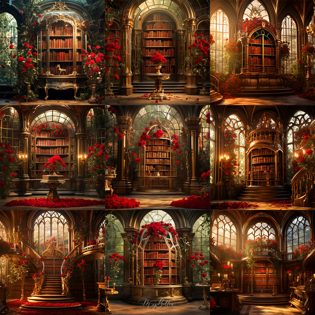 Enchanted Library Background Bundle
