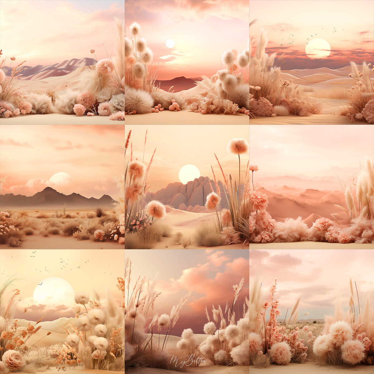 Boho Desert Studio Background Bundle