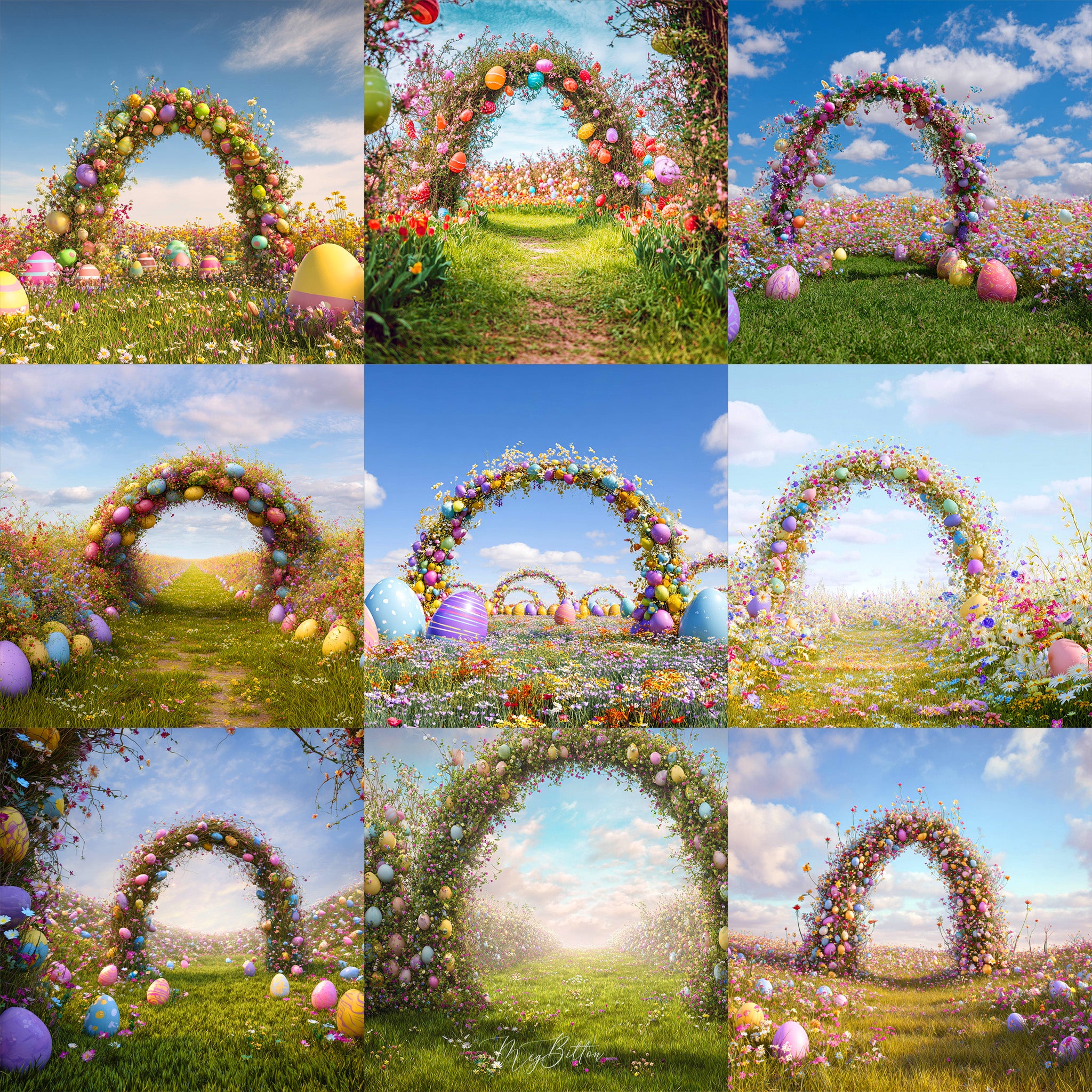 Easter Egg Arch Background Bundle