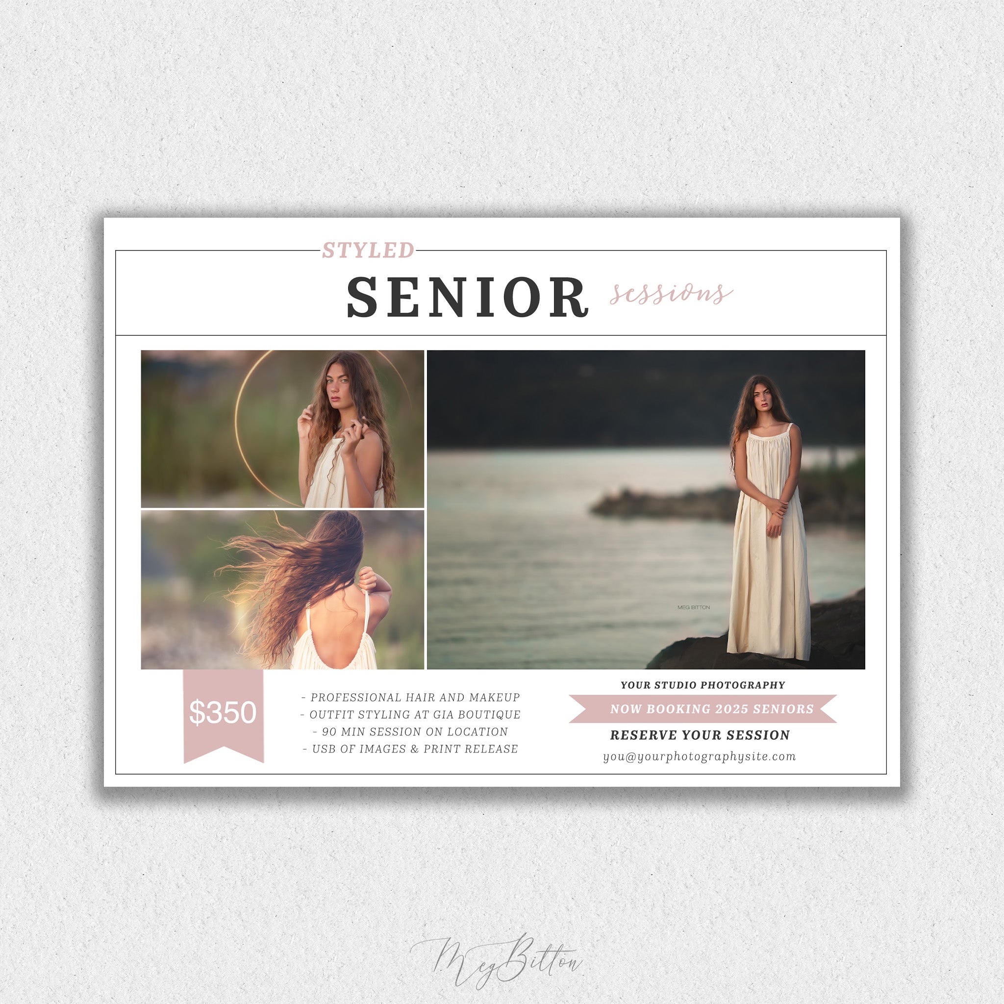 Styled Senior Session Marketing Template