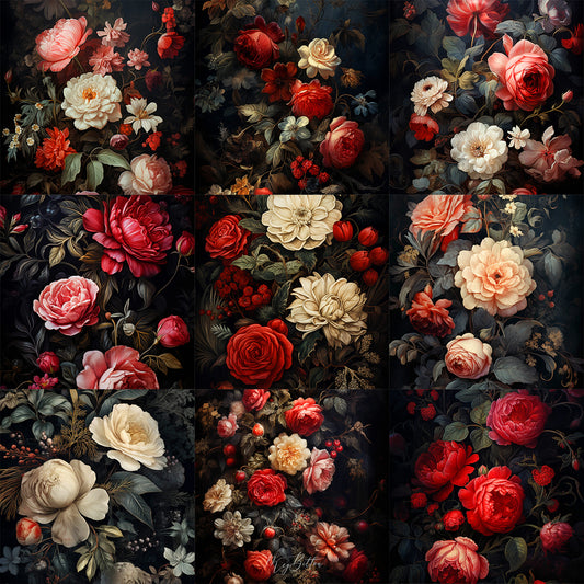 Ultimate Victorian Floral Portrait Background Bundle - Meg Bitton Productions