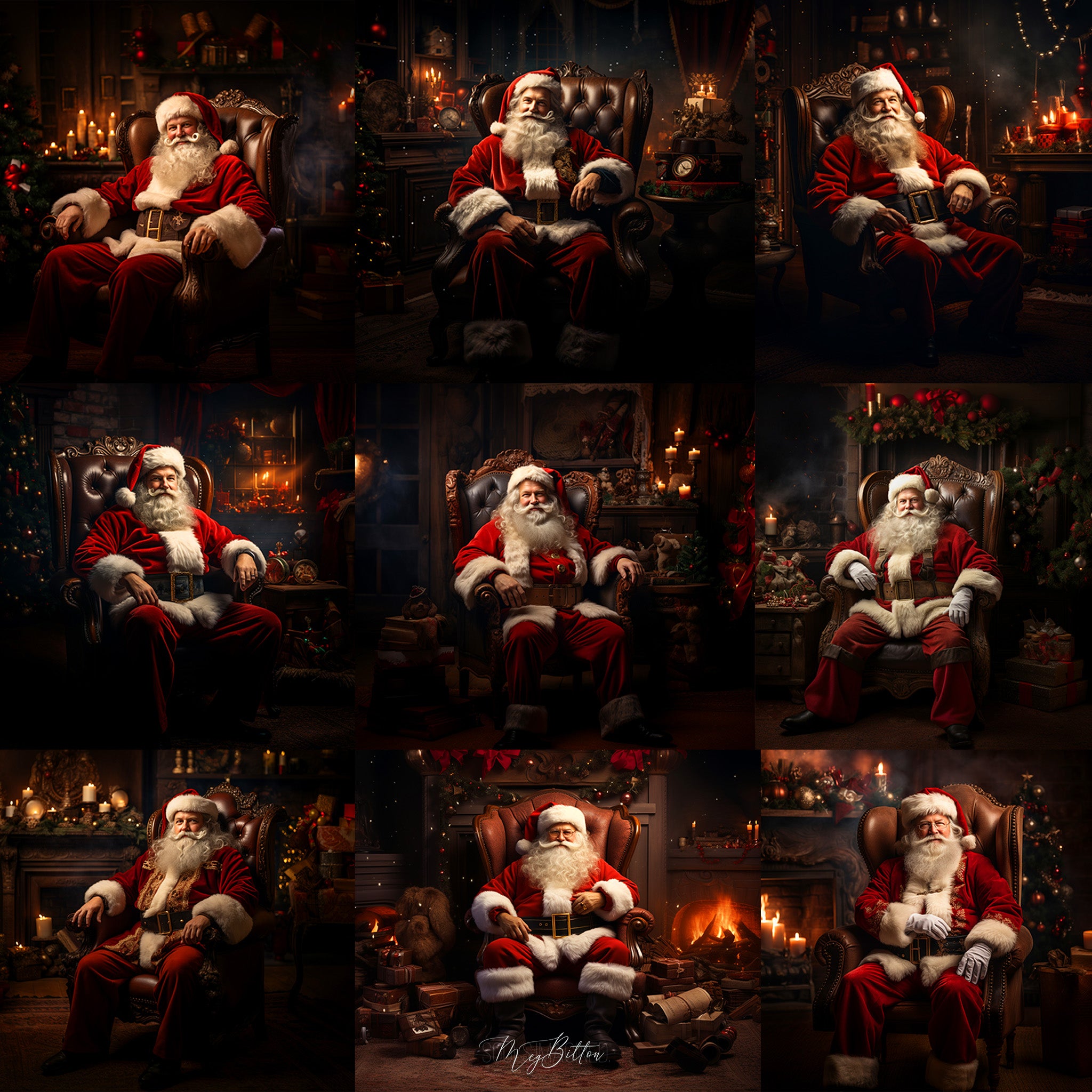 Seated Santa Background Bundle