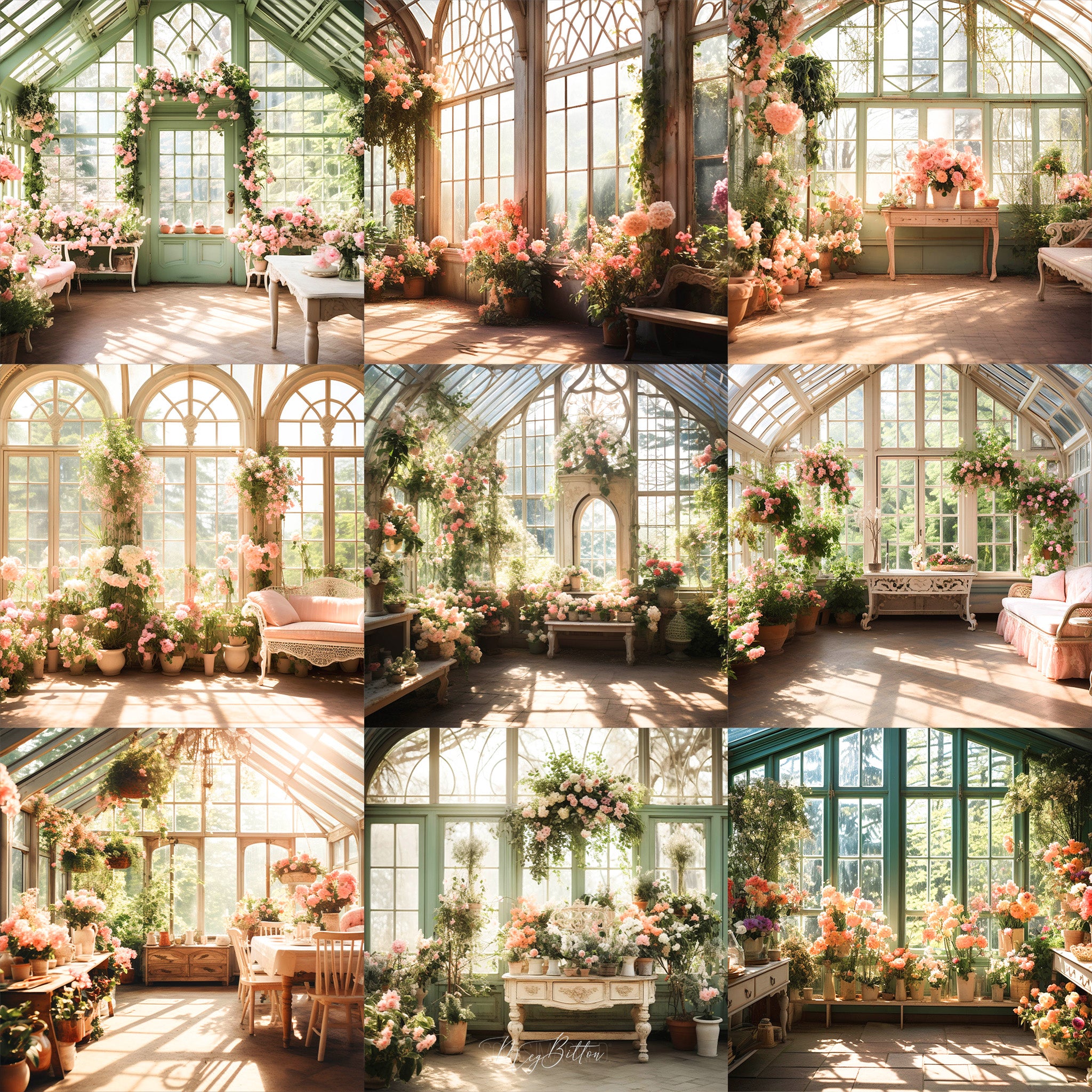 Ultimate Spring Greenhouse Background Bundle