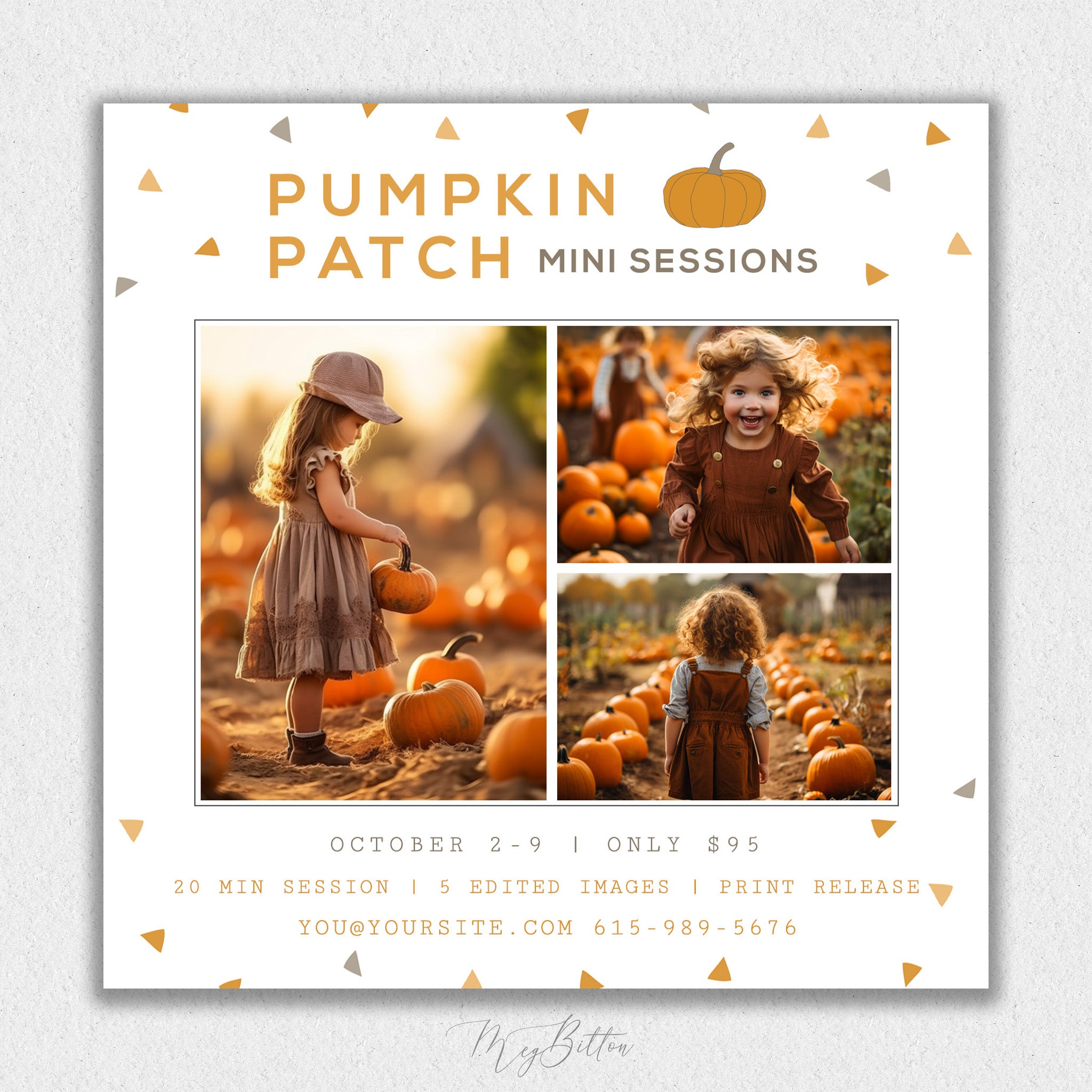 Pumpkin Patch Mini Session Template