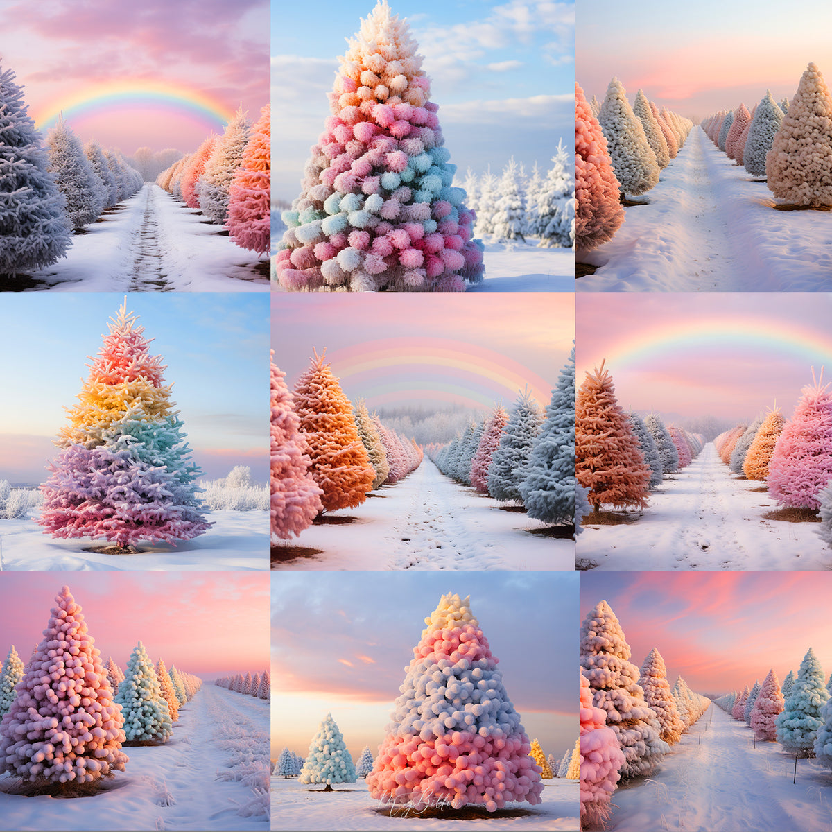 Rainbow Tree Farm Background Bundle - Meg Bitton Productions