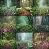 Dreamy Forest Path Background Bundle