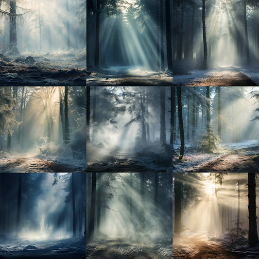 Winter Solstice Forest Background Bundle - Meg Bitton Productions