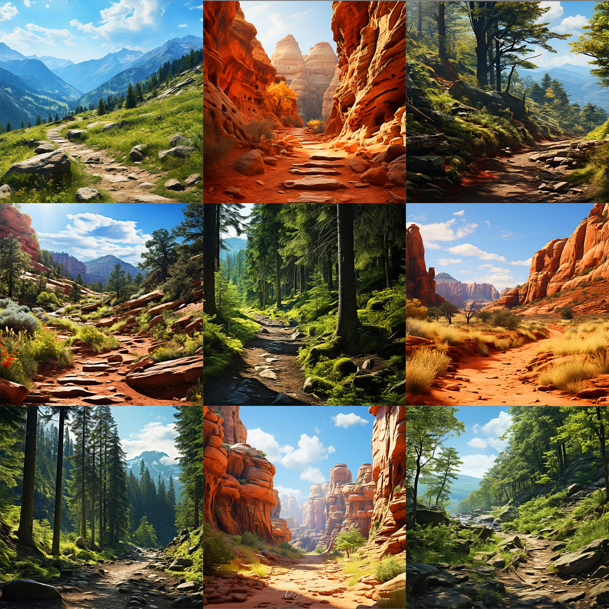 Ultimate Hiking Trails Background Bundle