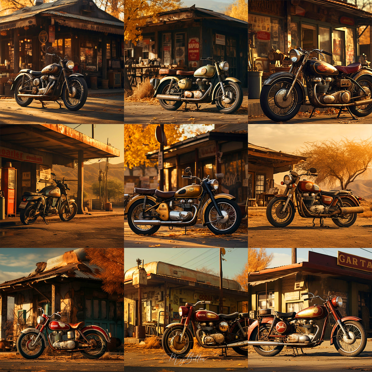 Vintage Motorcycle Background Bundle