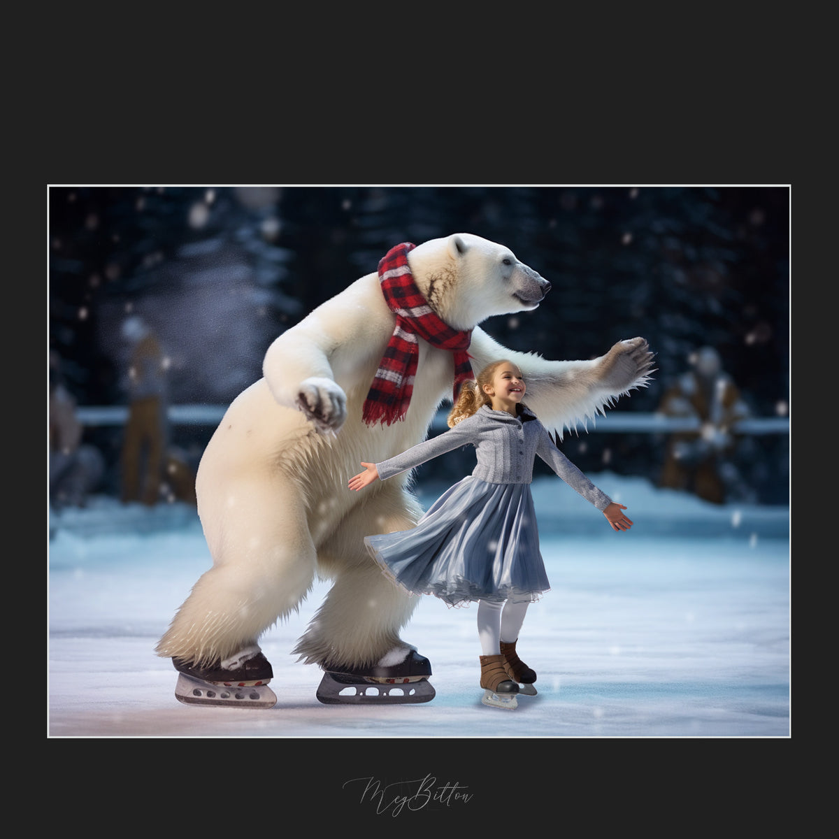 Magical Ice Skating Polar Bear Overlays