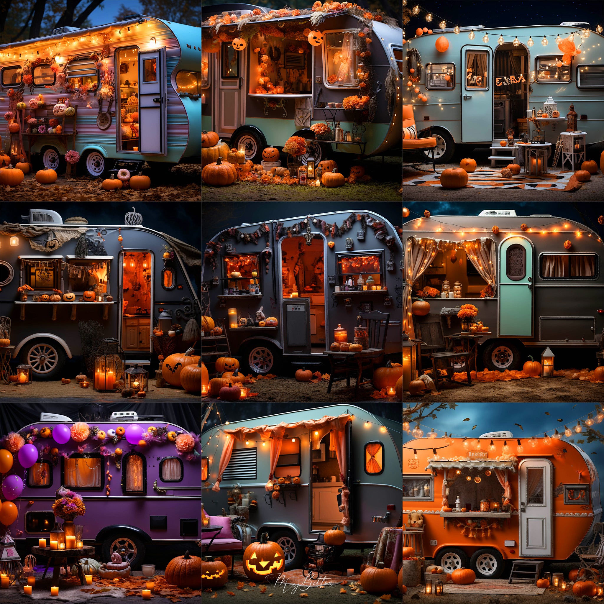 Ultimate Halloween Camper Background Bundle