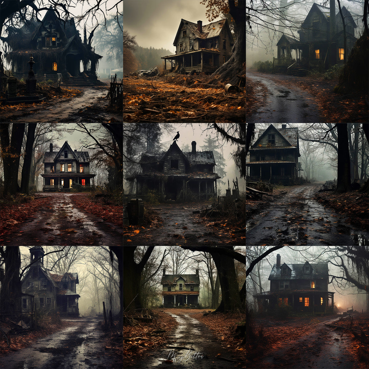 Magical Eerie House Background Bundle