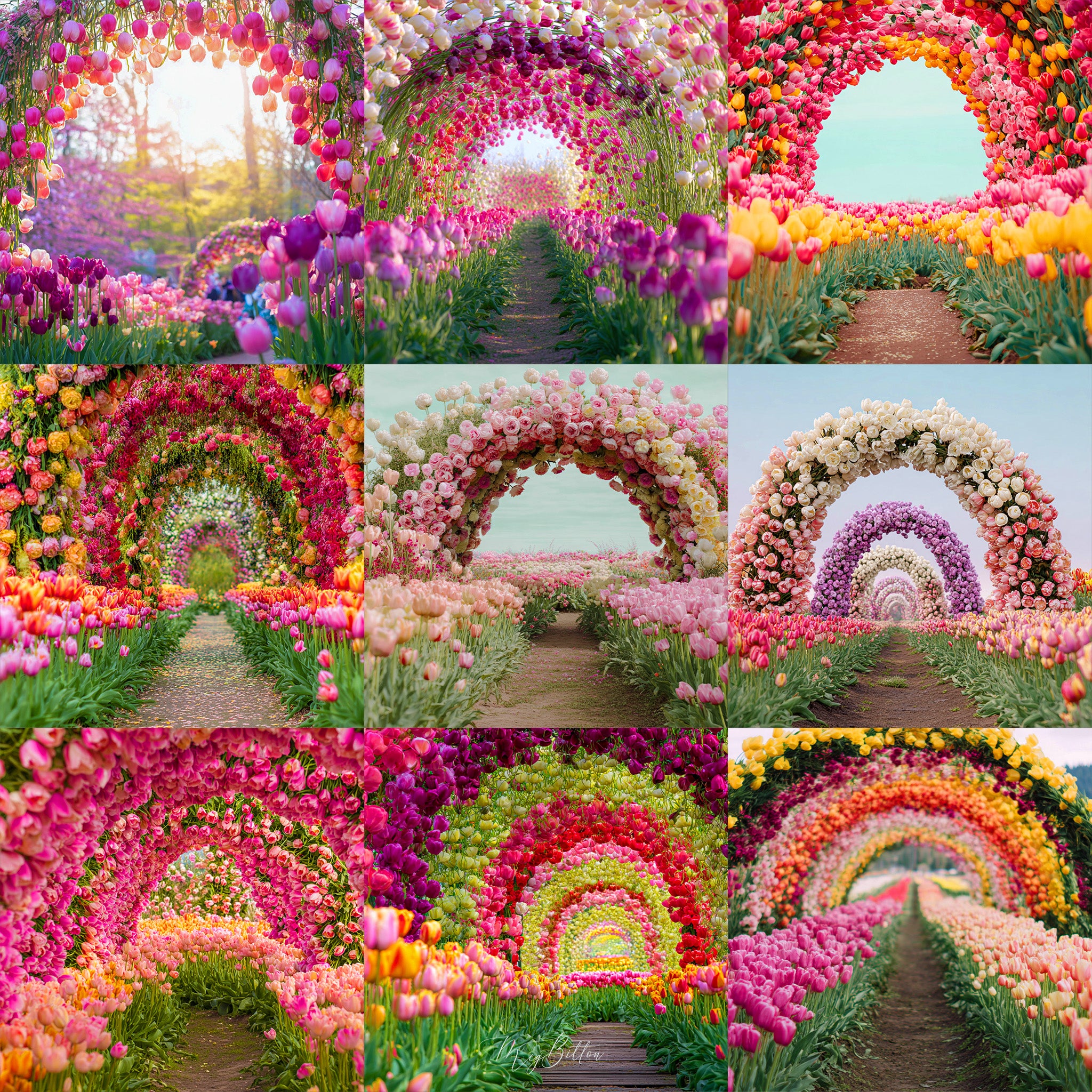 Tulip Arch Background Bundle