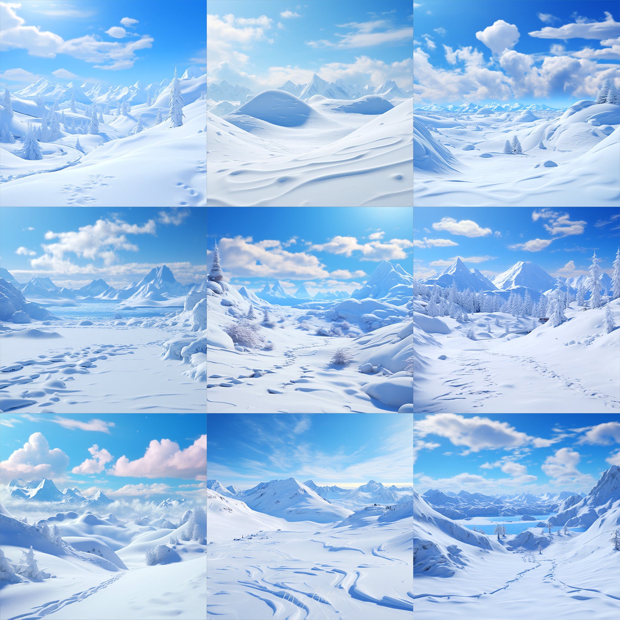 Frosty Mountain Background Bundle