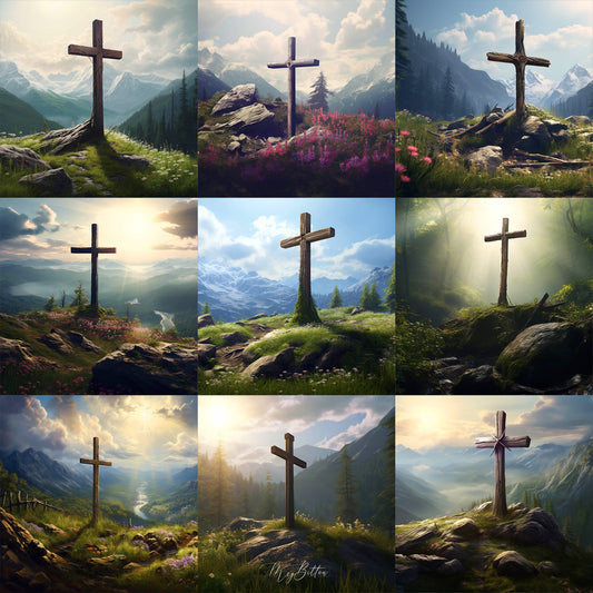 Easter Cross Background Bundle