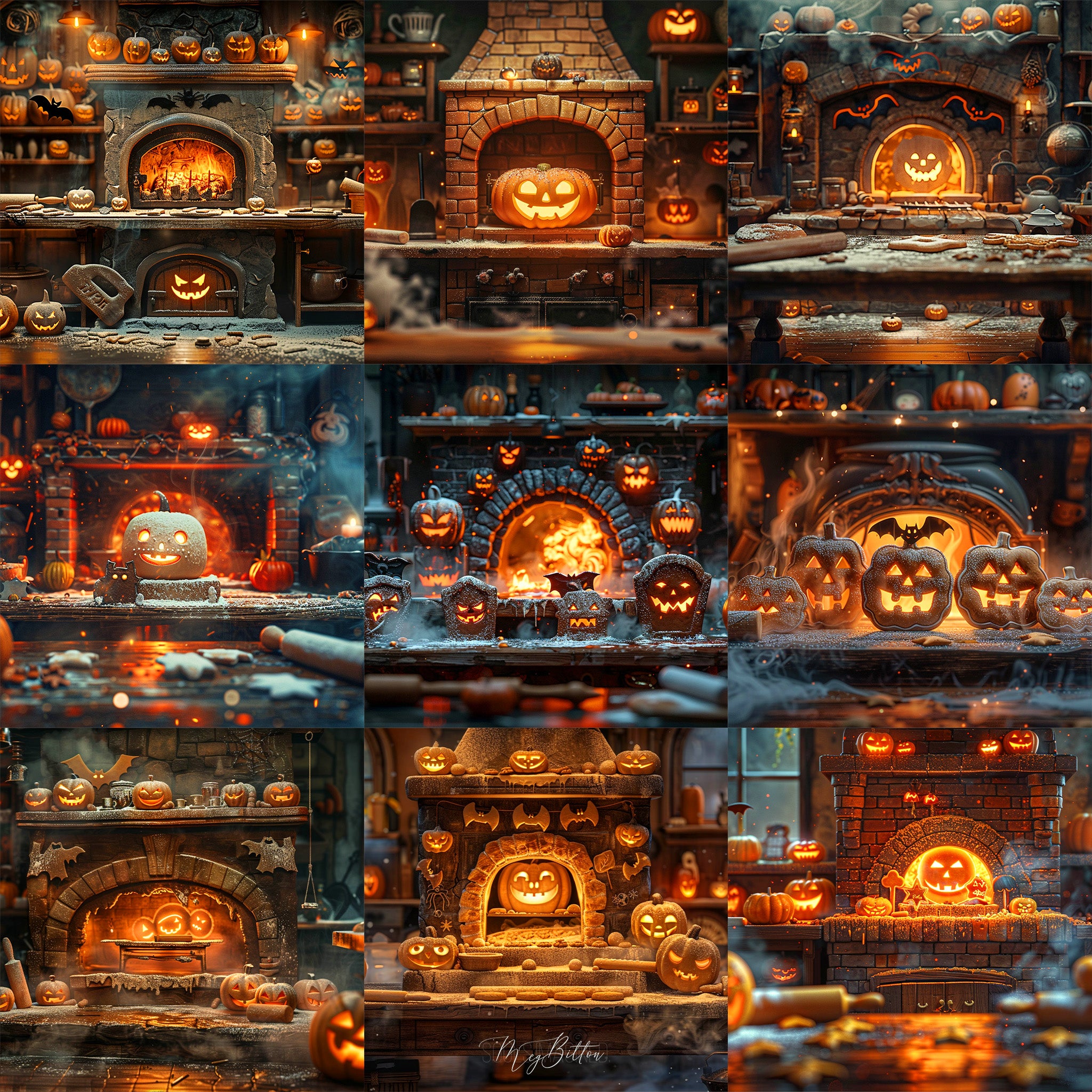 Halloween Baker Background Bundle
