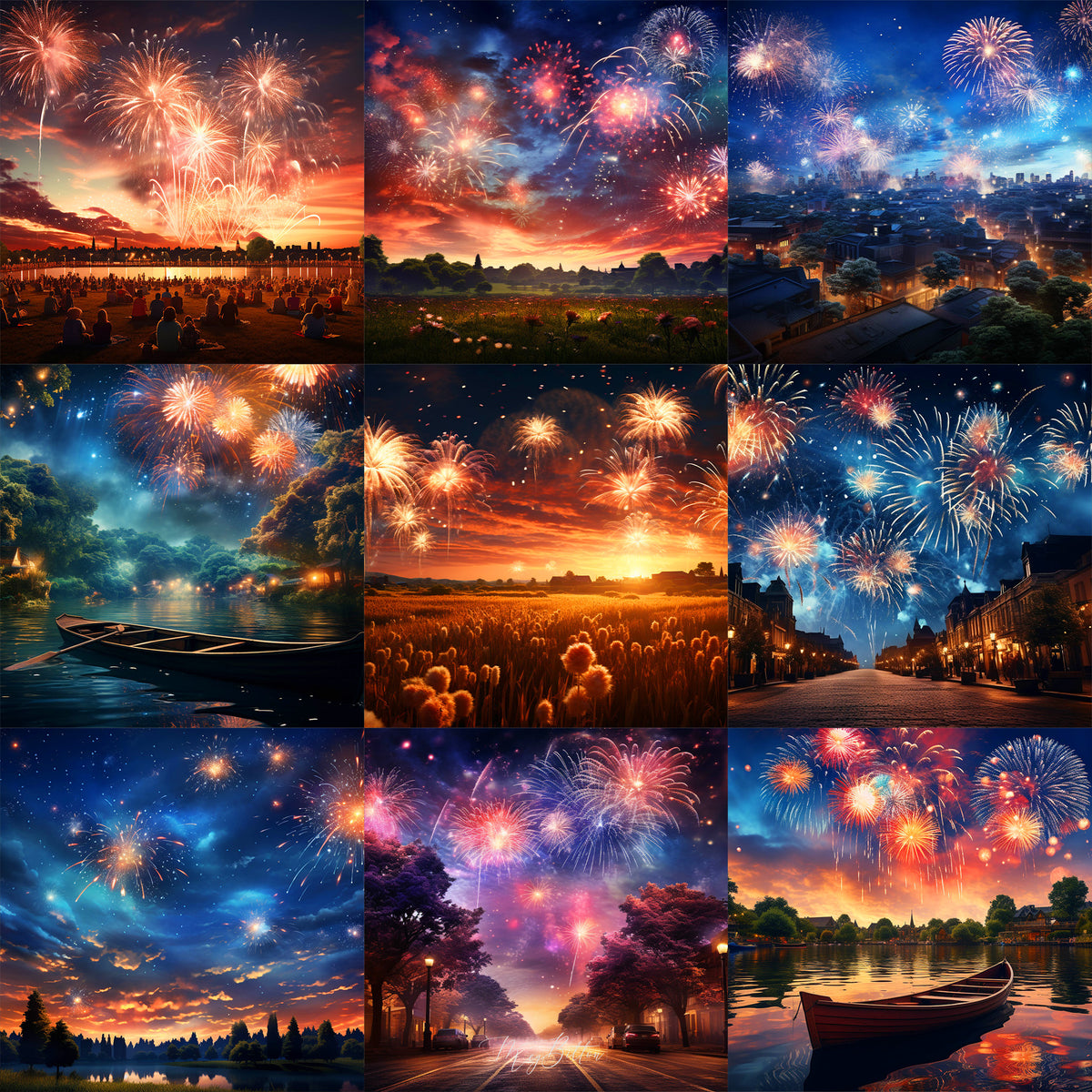 Ultimate Fireworks Celebration Background Bundle