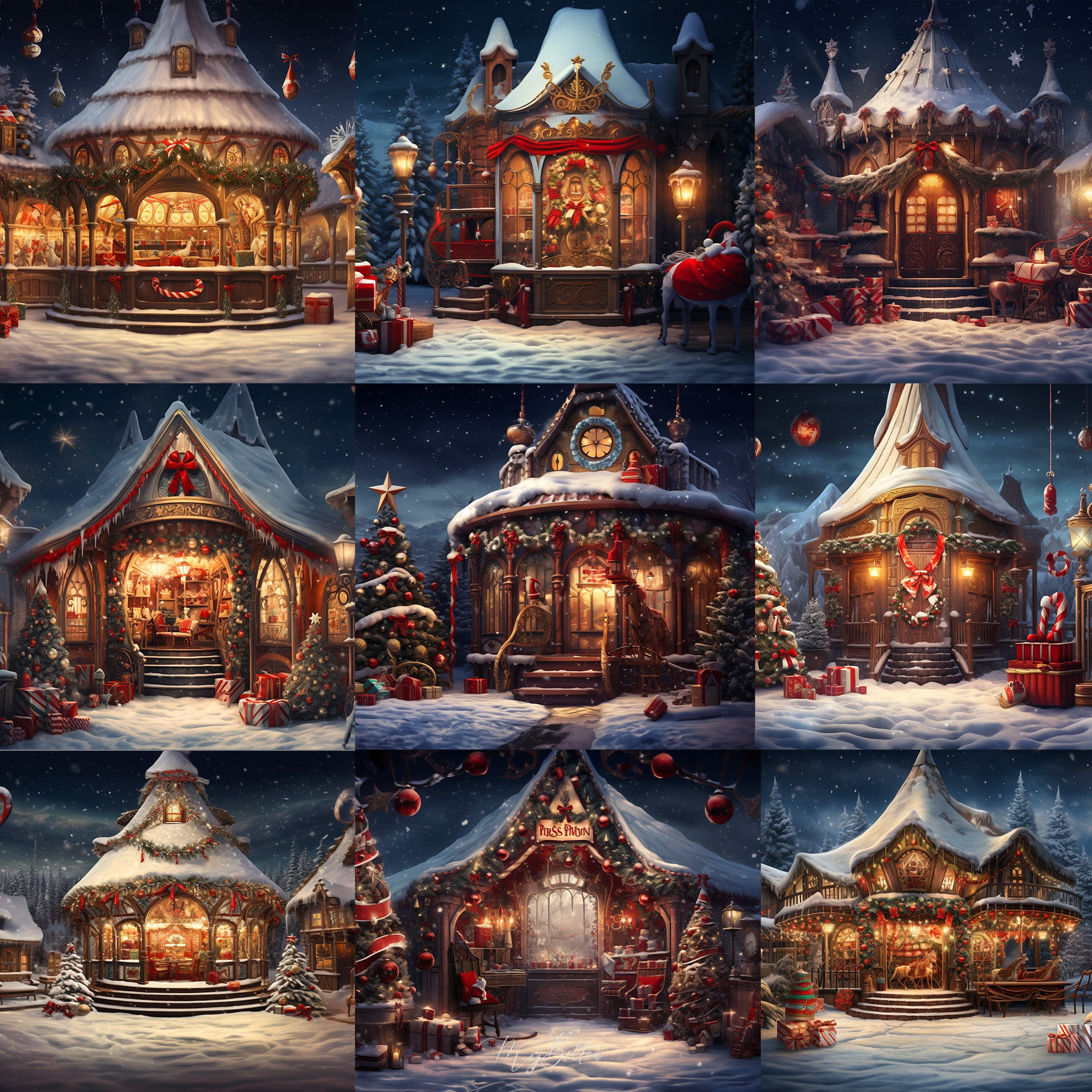 Holiday Market Background Bundle