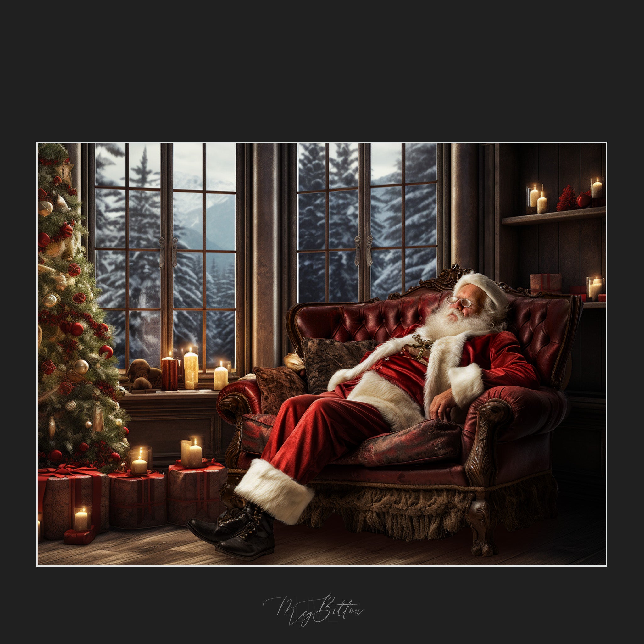 Magical Sleepy Santa Overlays