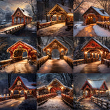 Ultimate Holiday Covered Bridge Background Bundle