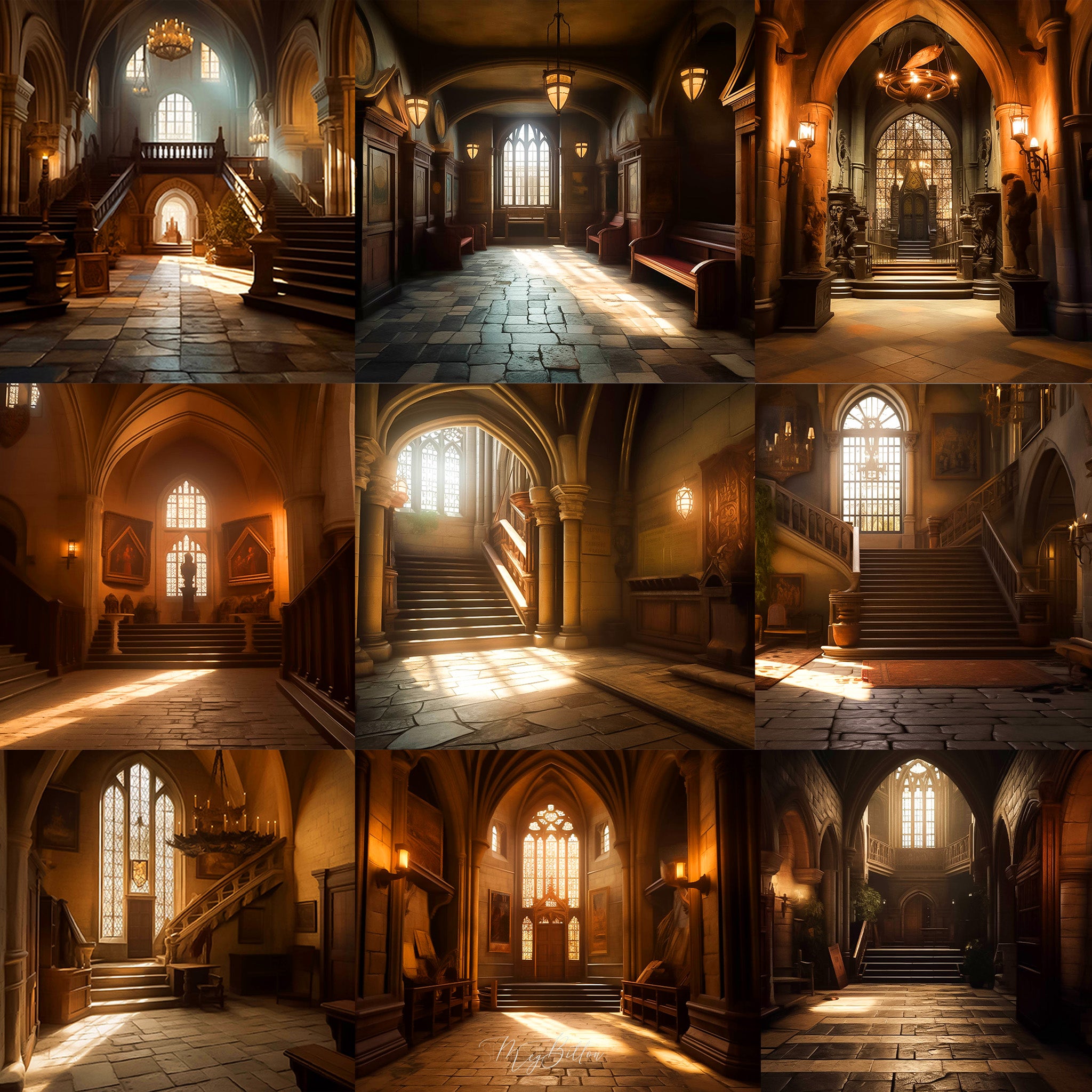 Wizardly Hall Background Bundle