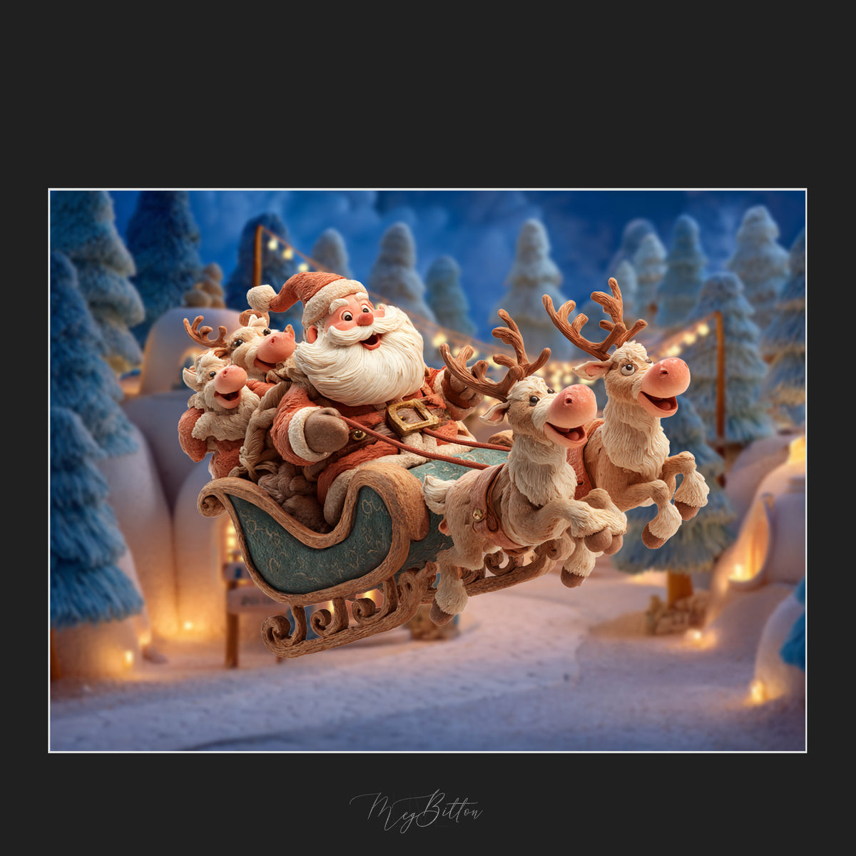 Magical Claymation Flying Santa Overlays