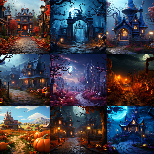 Spooktacular Halloween Background Bundle - Meg Bitton Productions