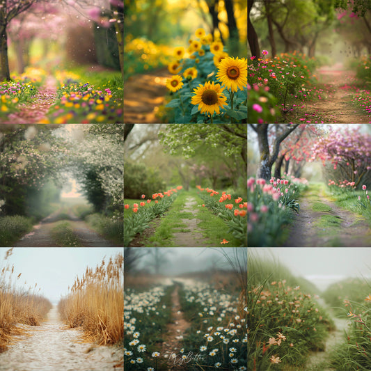 Ultimate Blooming Path Background Bundle