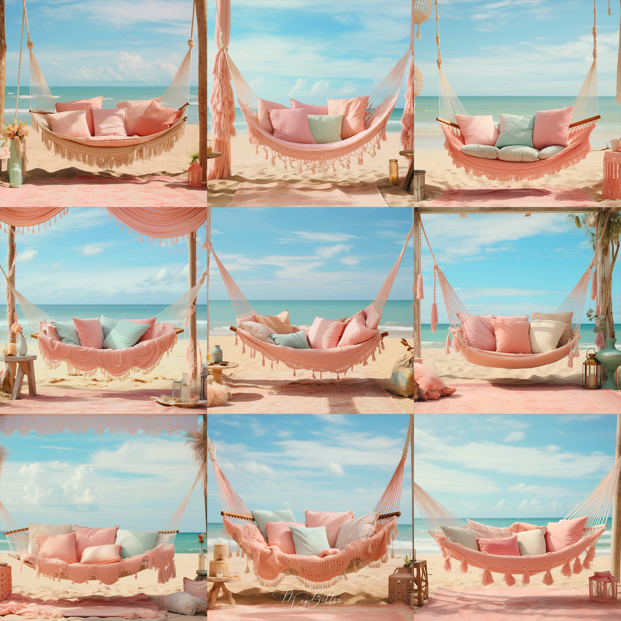 Beach Hammock Background Bundle