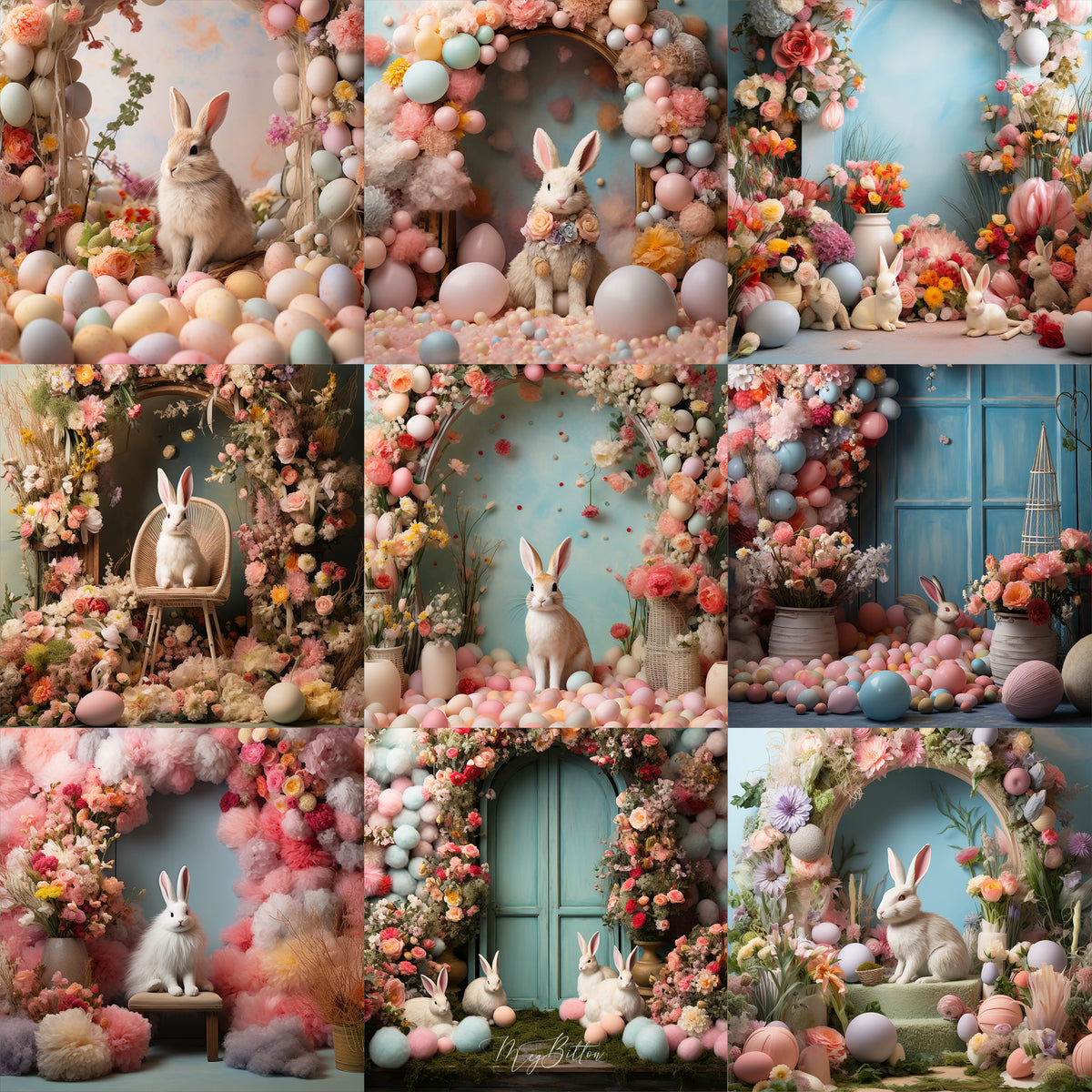 Ultimate Eggs and Bunnies Portrait Background Bundle