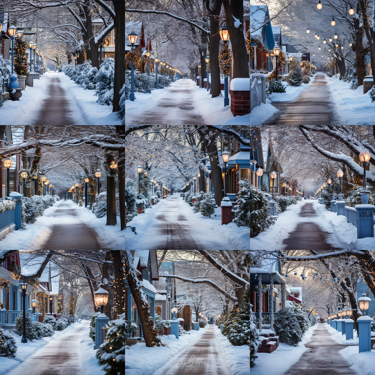 Snowy Stroll Background Bundle