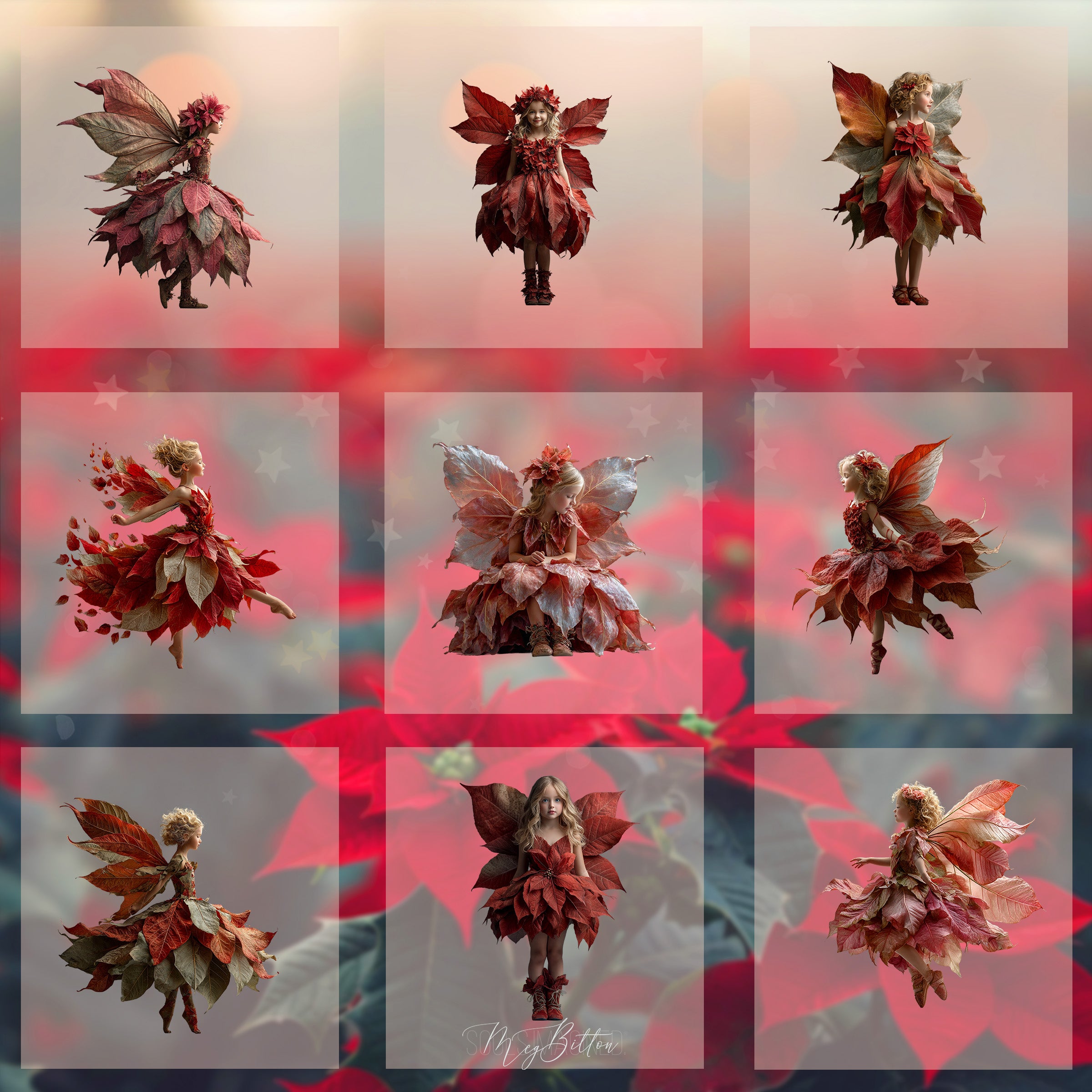 Magical Poinsettia Fairy Model Overlays