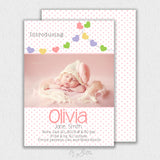 Girl Pink Dots Announcement Template