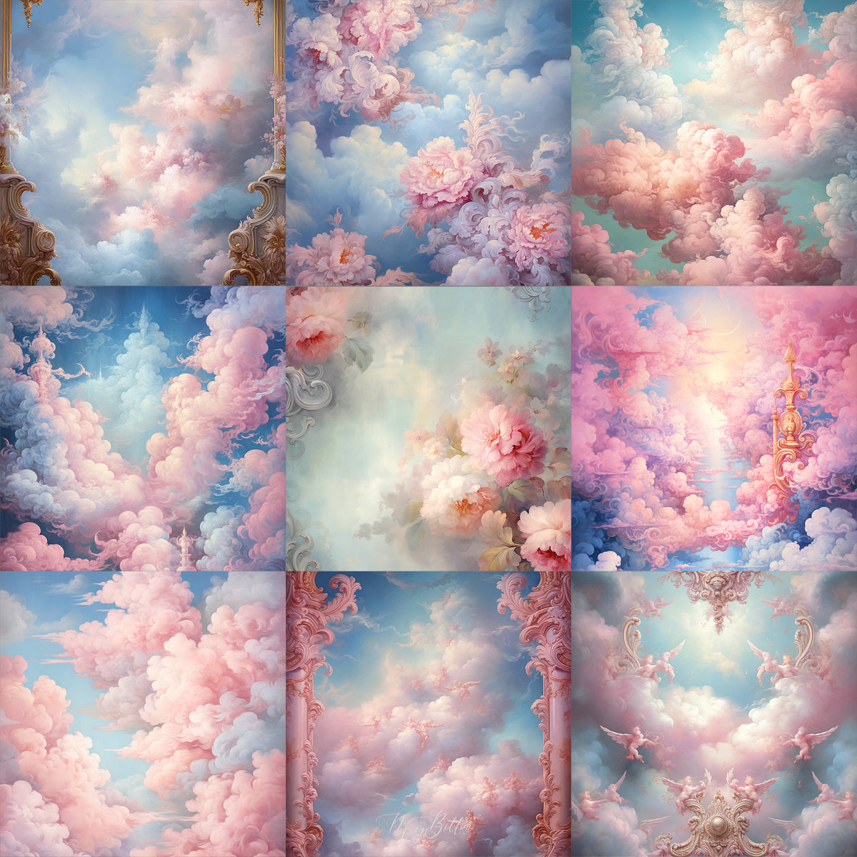 Ultimate Heavenly Pastel Portrait Background Bundle - Meg Bitton Productions