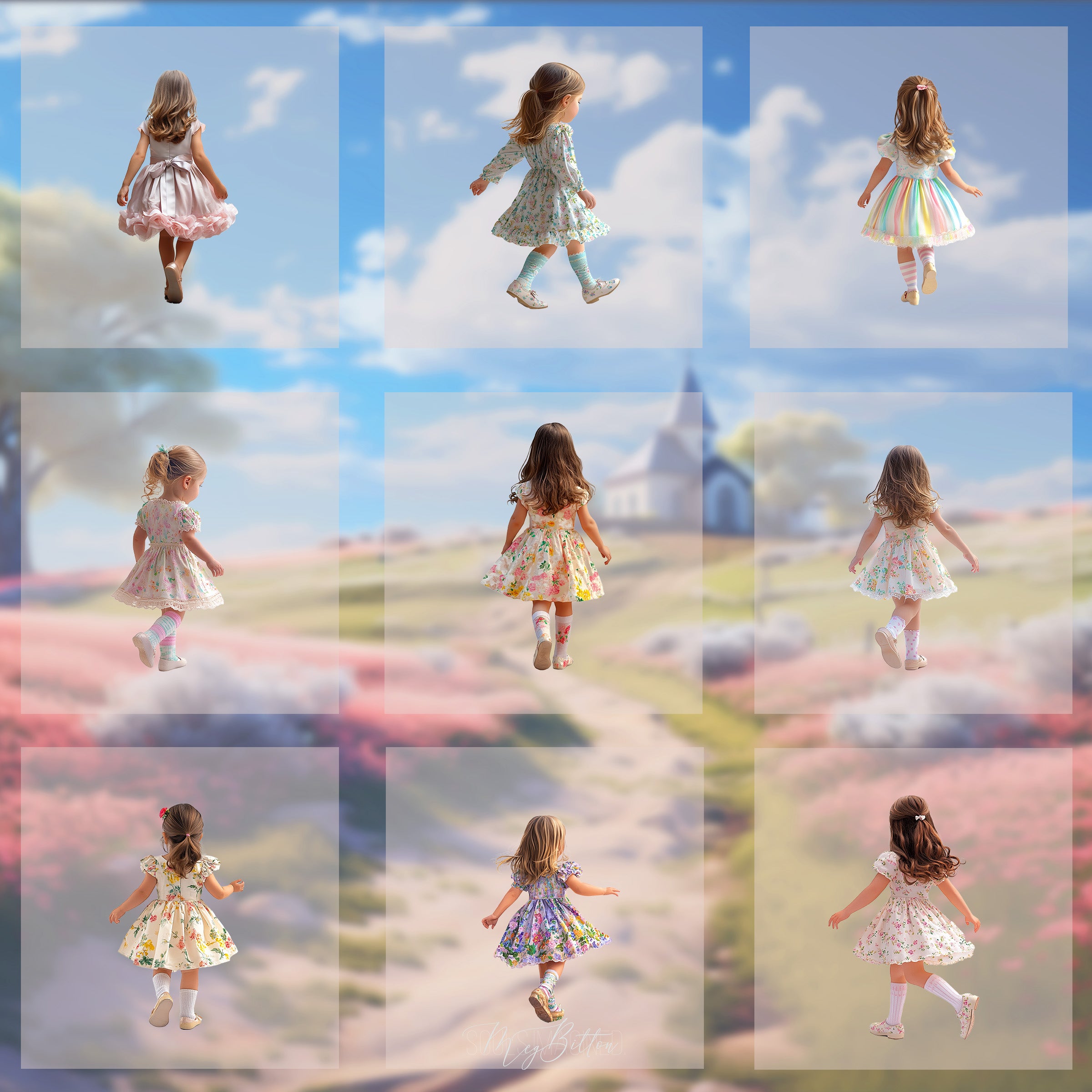 Magical Easter Walking Girl Model Overlays