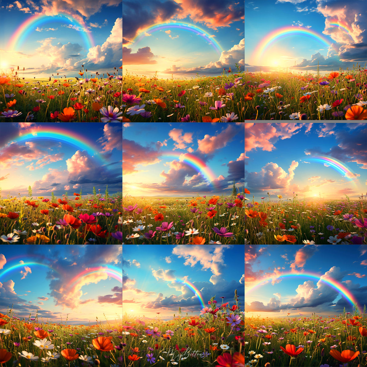 Rainbow Fields Background Bundle