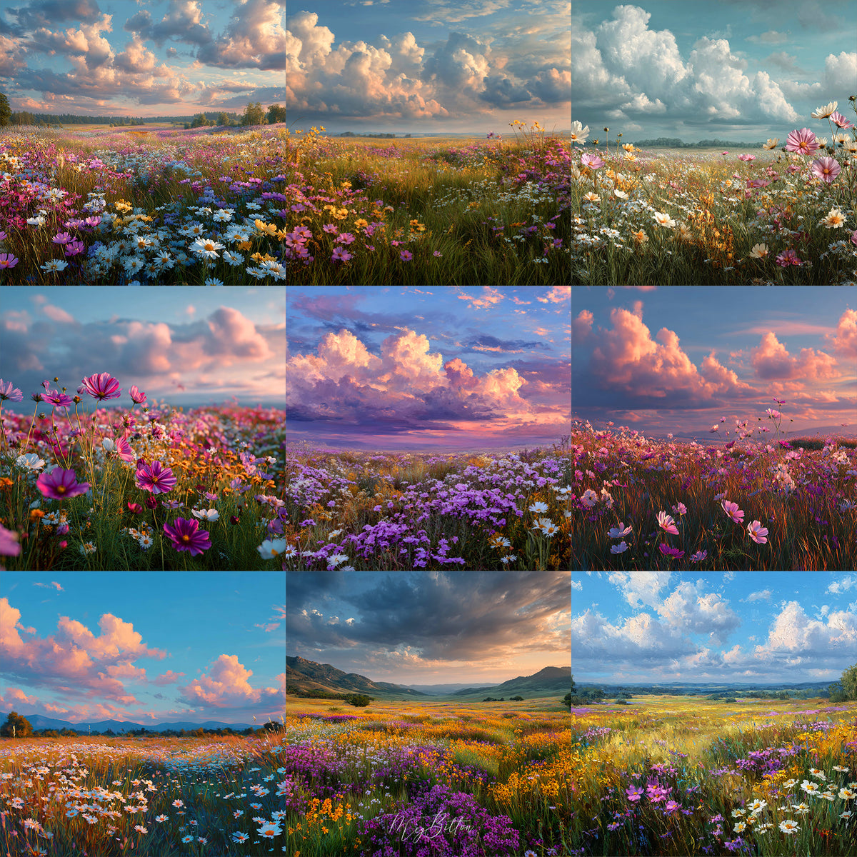 Summer Wildflowers Background Bundle