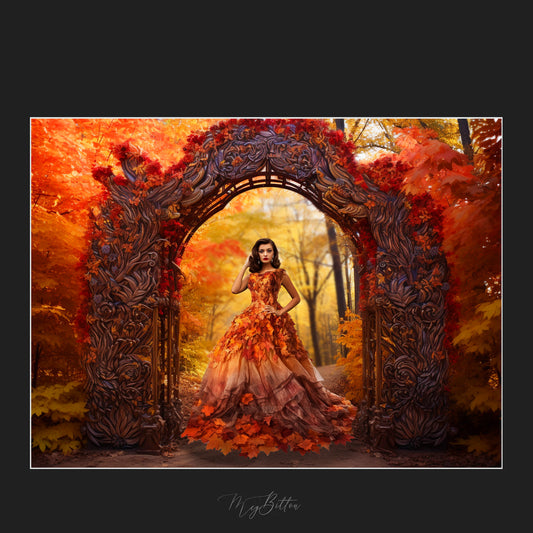 Magical Autumn Leaf Gown Overlays - Meg Bitton Productions