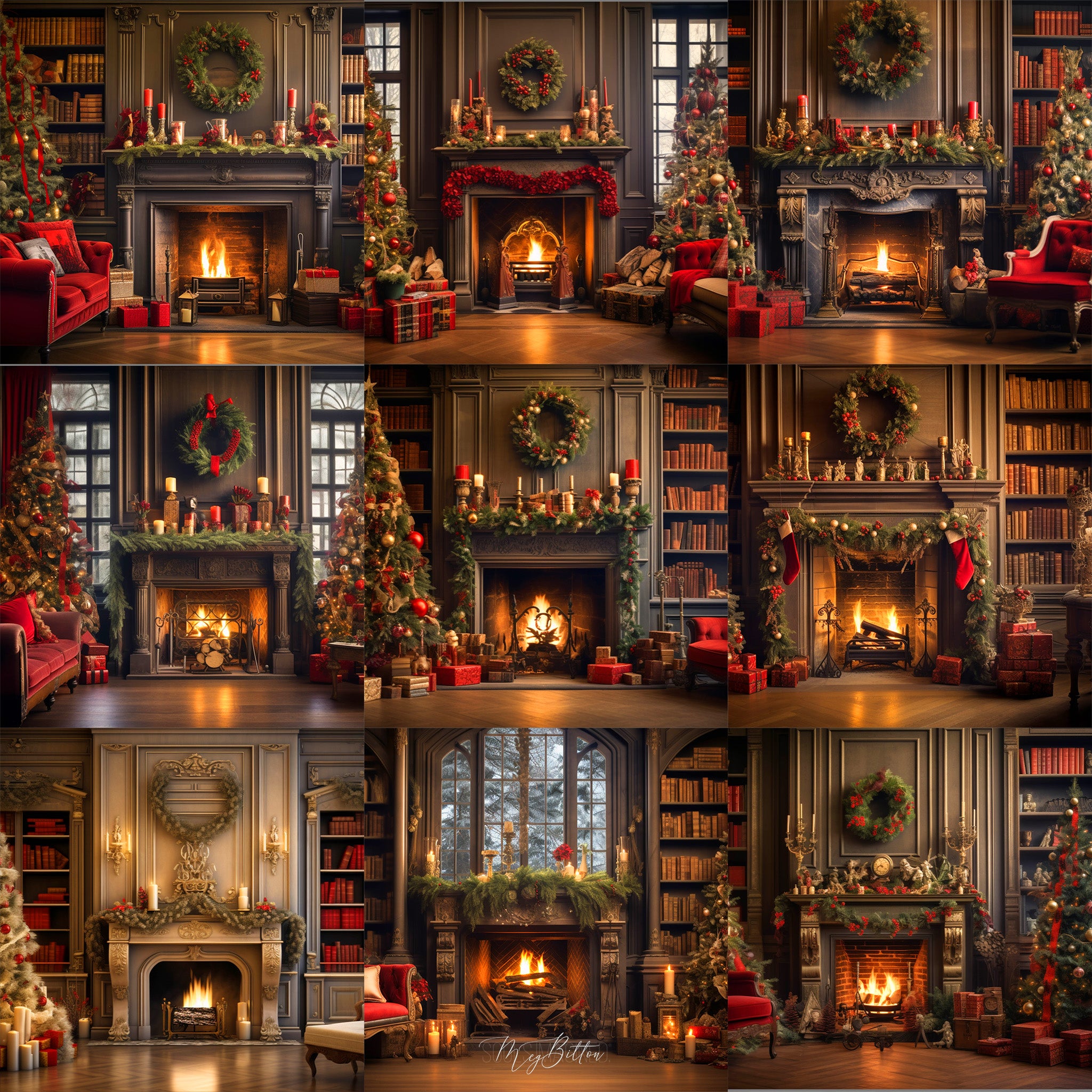 Warm by the Fire Background Bundle