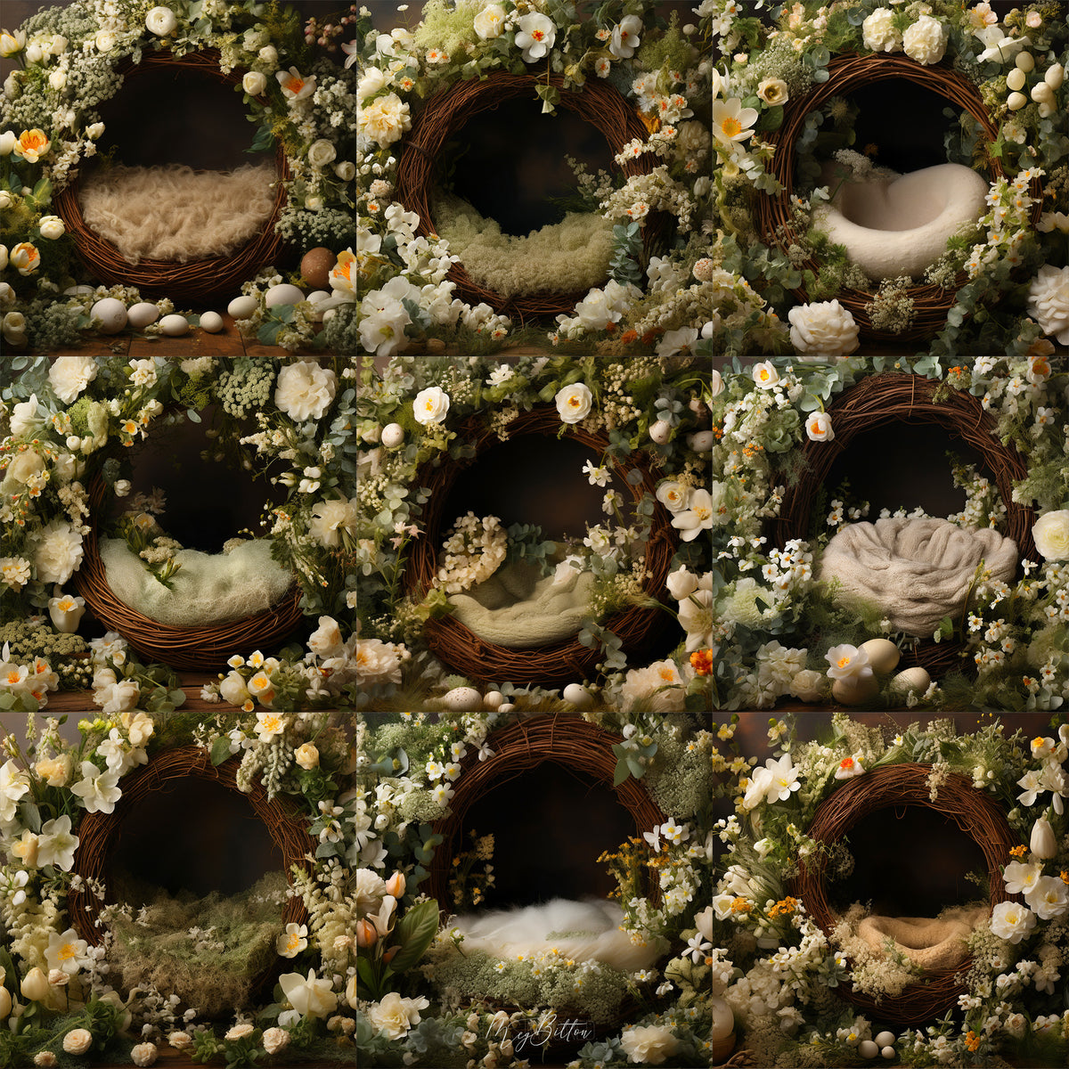 Easter Newborn Basket Background Bundle