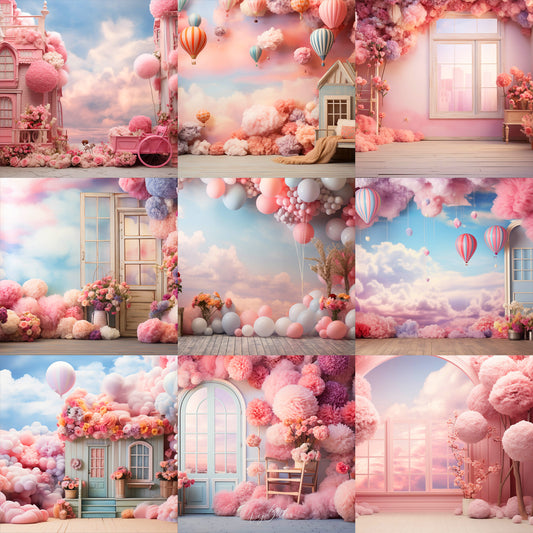 Whimsical Pink Studio Background Bundle