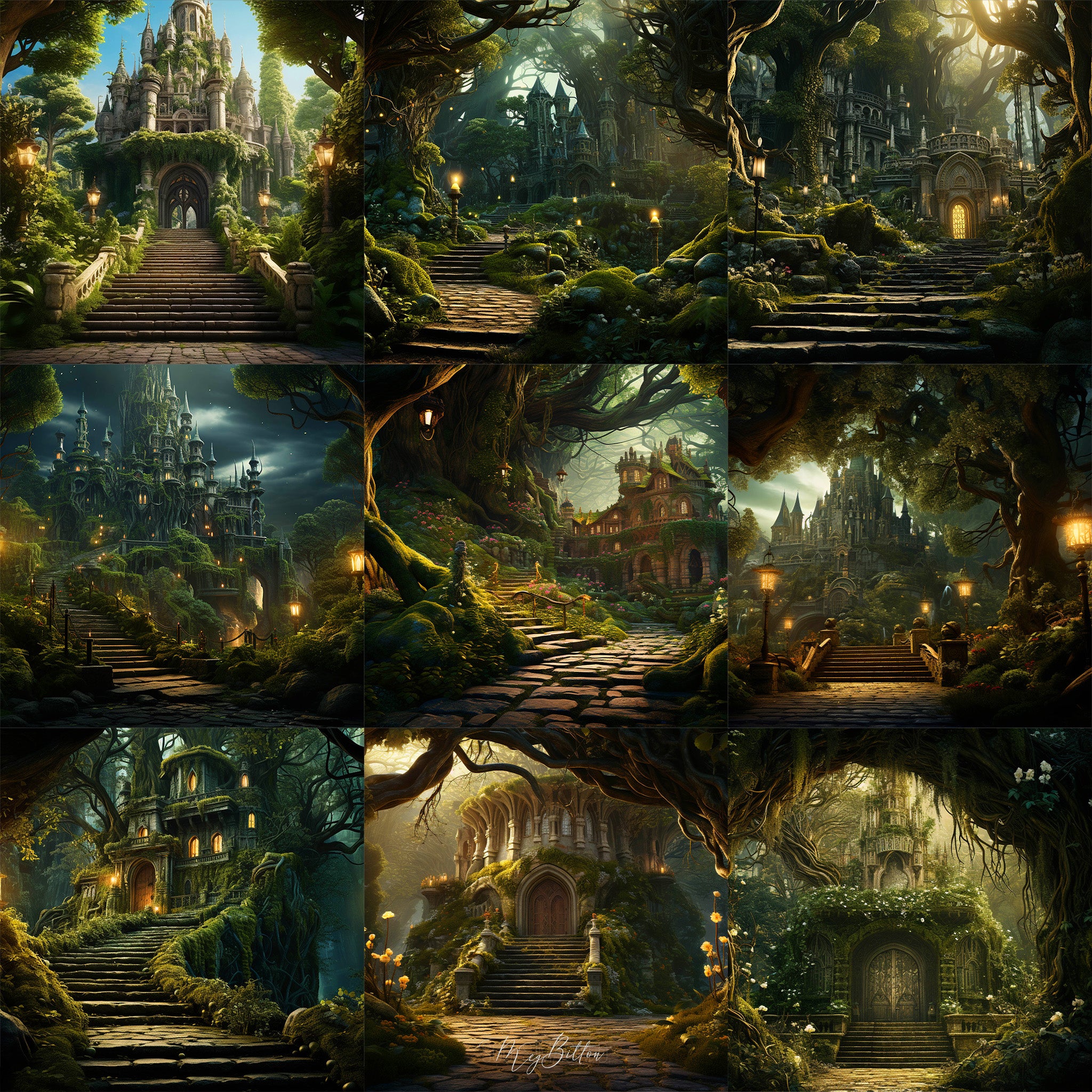 Forest Castle Background Bundle