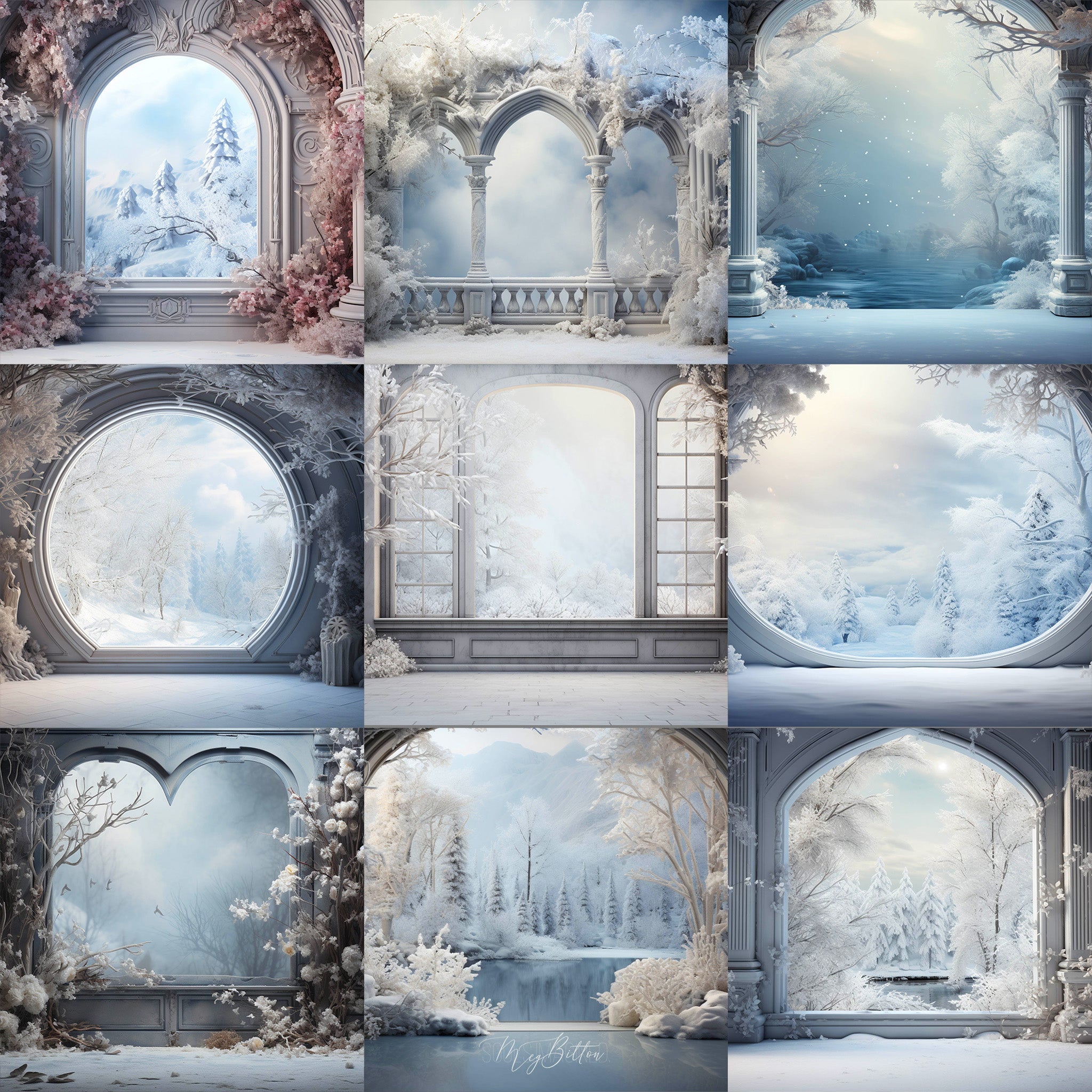 Frosted Arches Background Bundle