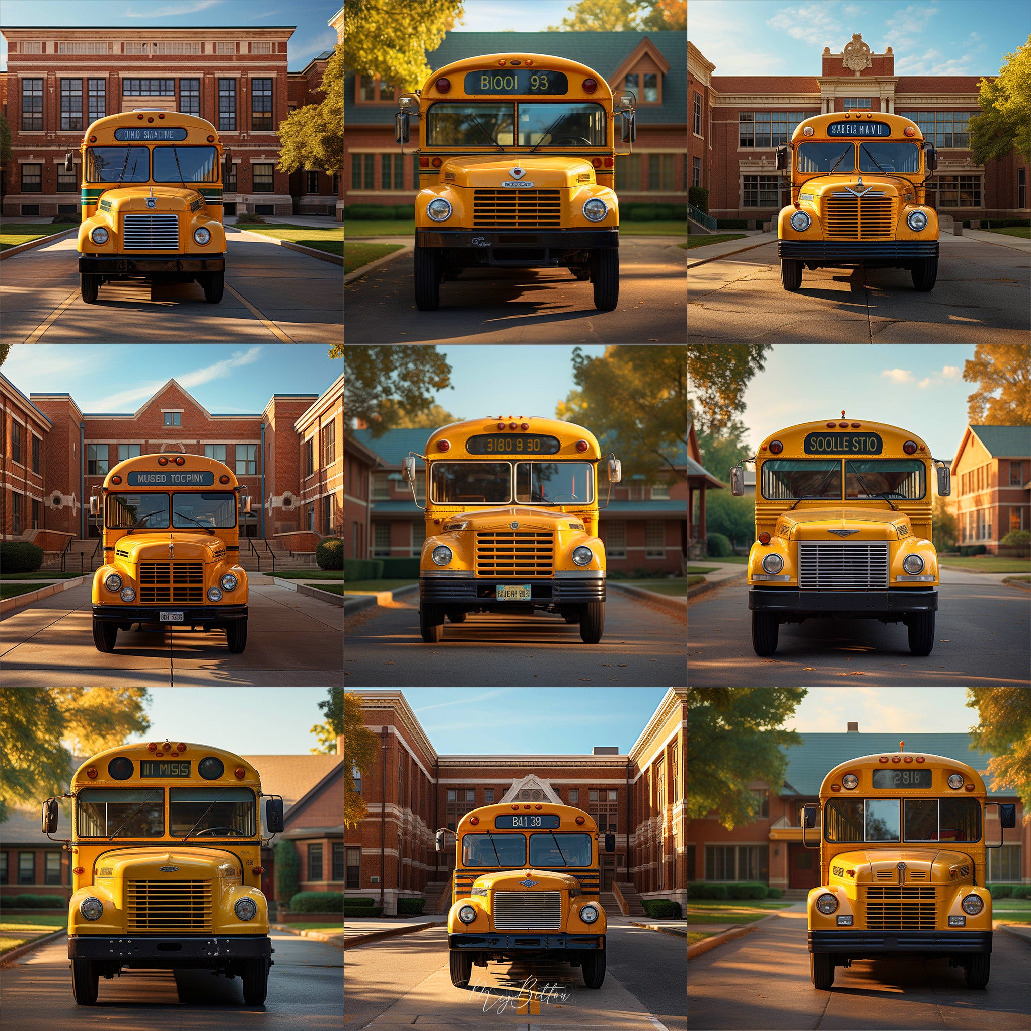 Yellow School Bus Background Bundle
