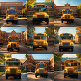 Yellow School Bus Background Bundle