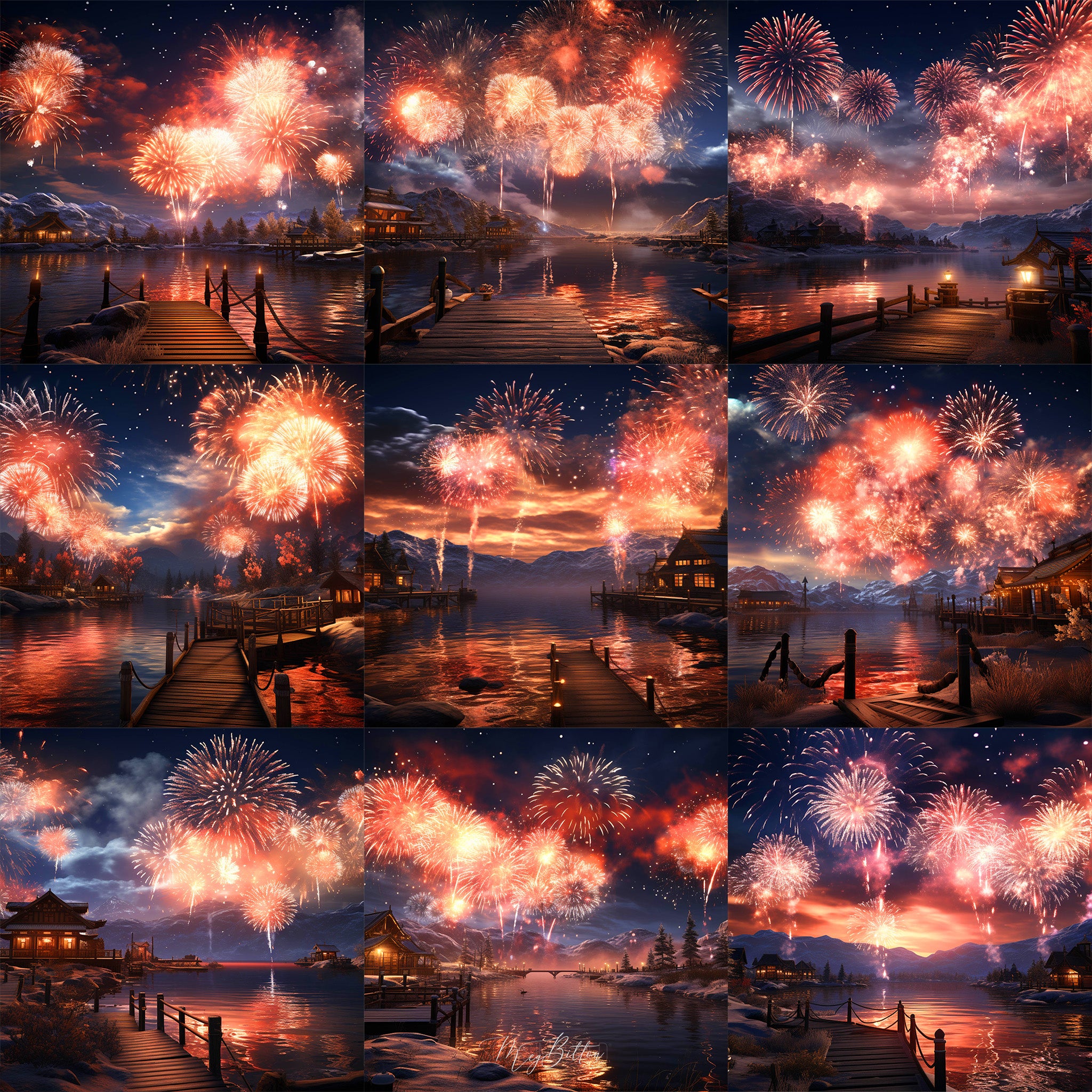 Lakeside New Years Background Bundle