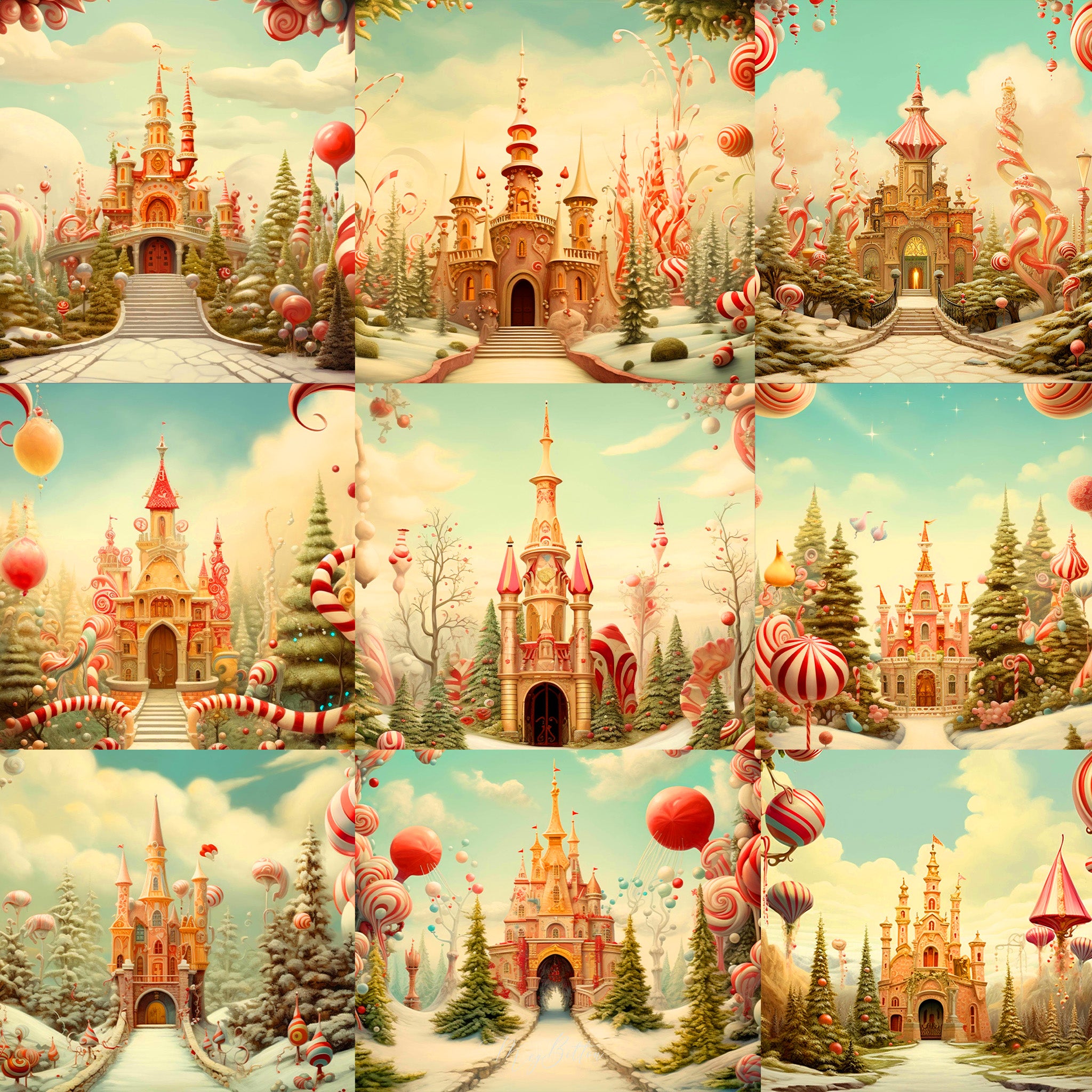 Holiday Storybook Landscape Background Bundle