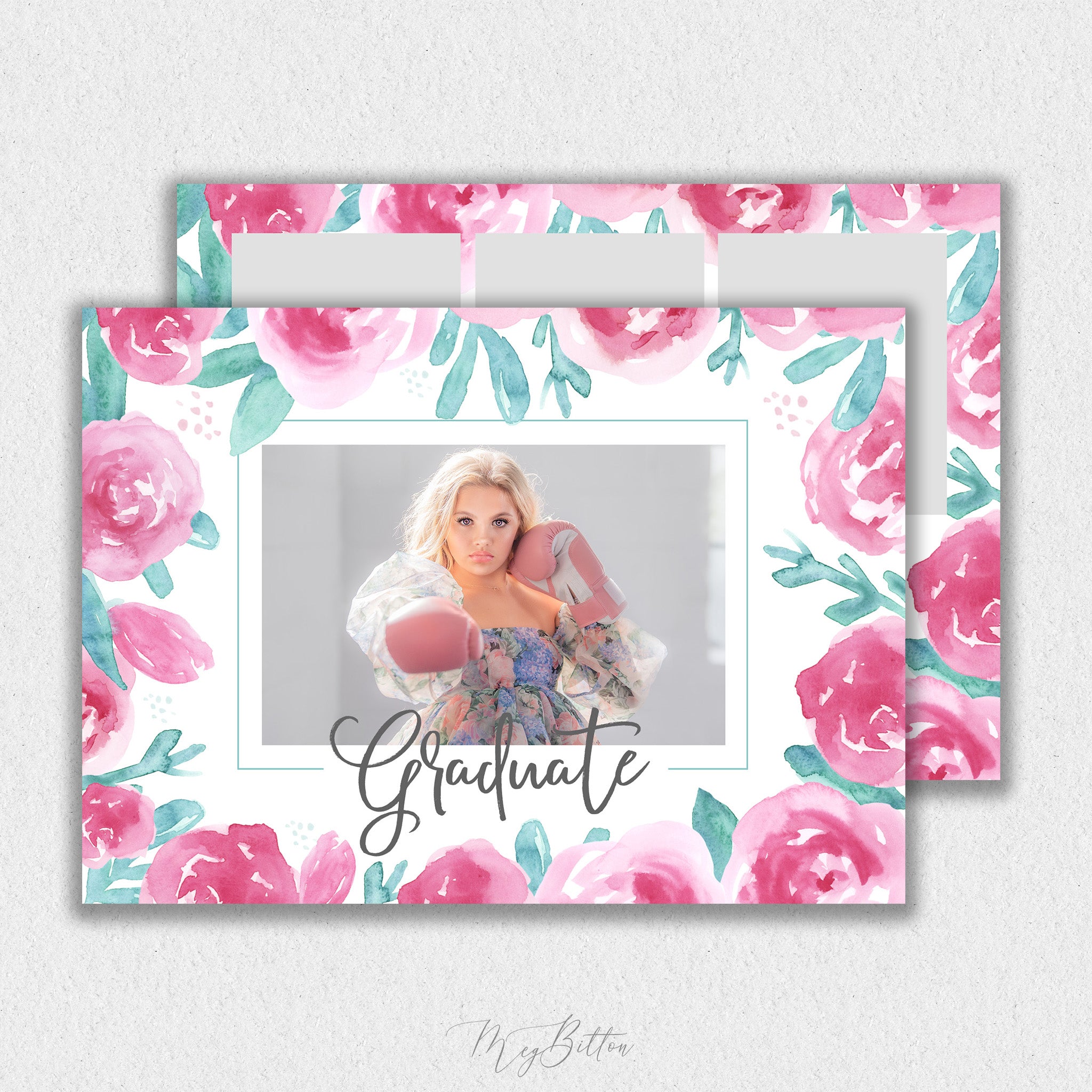 Watercolor Roses Senior Template