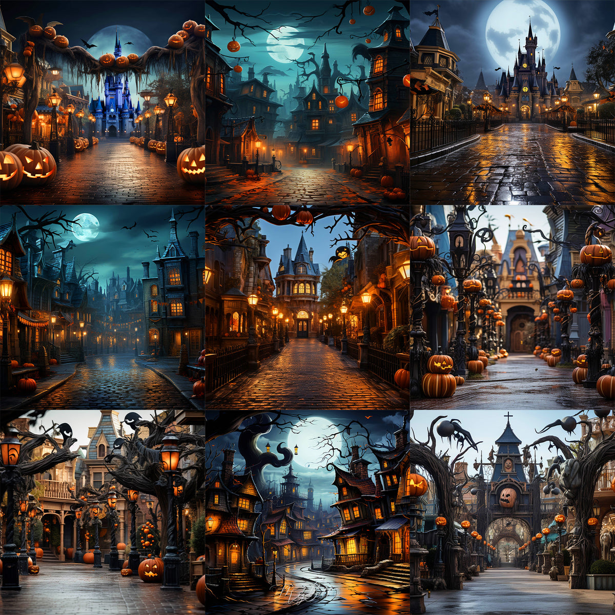 Ultimate Halloween Town Background Bundle